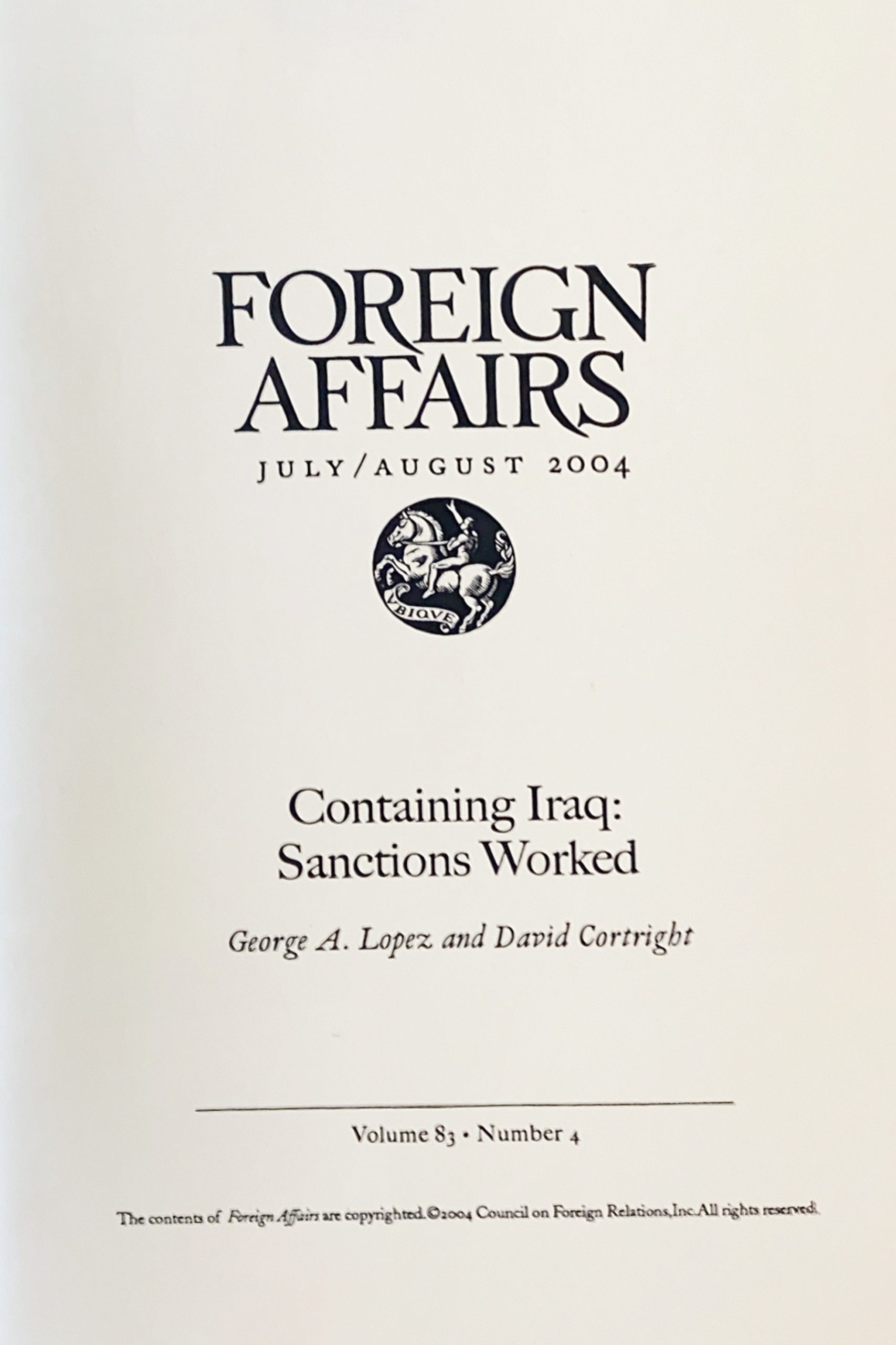 Containing Iraq: Sanctions Worked